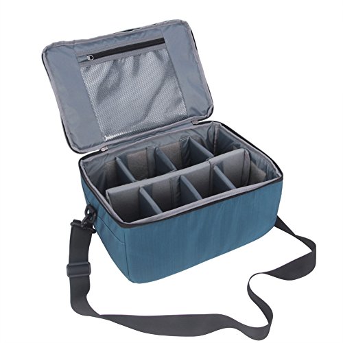 Product Cover Koolertron DSLR Camera Insert Bag Purse Universal Liner Lens Pouch Partition Protective Cover Waterproof Sleeve for Cannon/Nikon/Sony (Blue)