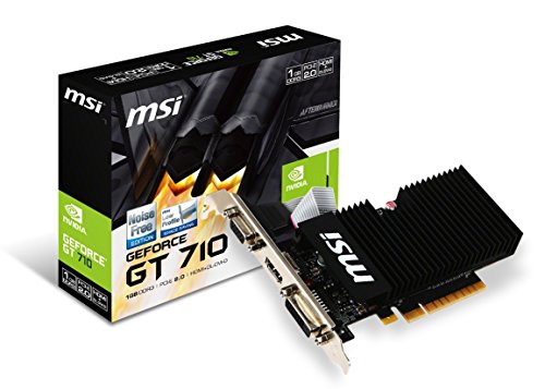 Product Cover MSI Gaming GeForce GT 710 1GB GDRR3 64-bit HDCP Support DirectX 12 OpenGL 4.5 Heat Sink Low Profile Graphics Card (GT 710 1GD3H LPV1)