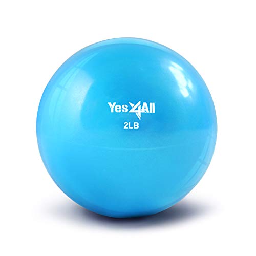Product Cover Yes4All Soft Weighted Toning Ball / Soft Medicine Sand Ball - Great for Exercise, Workout, Physical Therapy - Soft Weighted Ball (2 lbs, Blue)