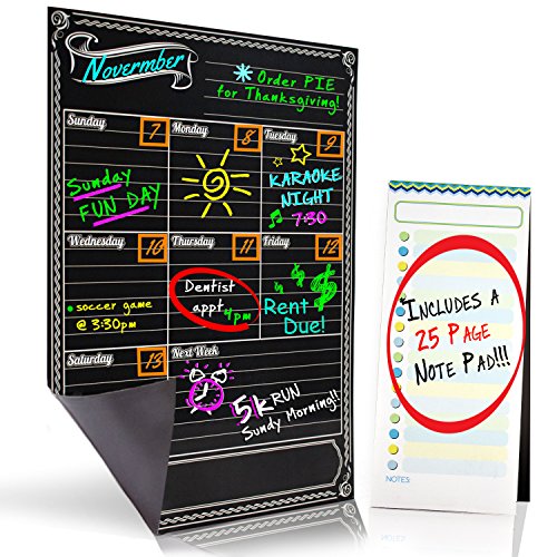Product Cover Bigtime Weekly Family Calendar Planner / Day Organizer. Magnetic Dry Erase Chalkboard Style Background for Mom - 16x11.75