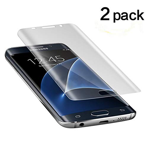 Product Cover Galaxy S7 Edge Screen Protector [Full 3D Coverage],TANTEK [Anti-Bubble] [HD Ultra Clear] PET Film Curved Edge to Edge Screen Protector for Samsung Galaxy S7 Edge,[2-Pack]