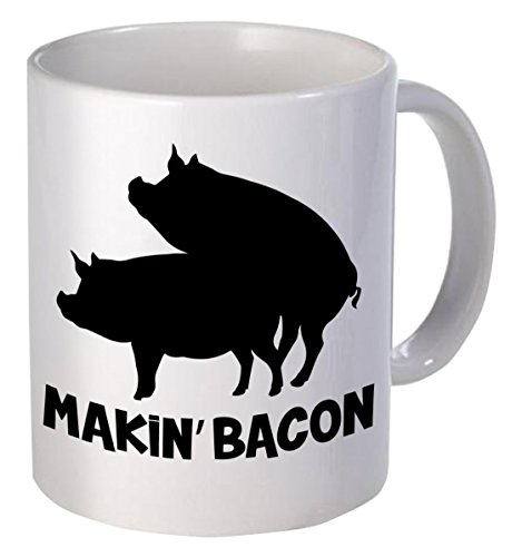 Product Cover Willcallyou Makin' Bacon Pigs Breakfast 11 Ounces Funny Coffee Mug