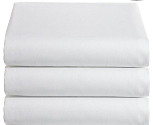 Product Cover White Classic Flat Hospital Bed Sheets, Twin Size Flat Sheets, 3-Pack,