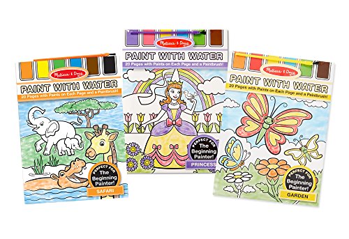 Product Cover Melissa & Doug Paint With Water Activity Books Set: Safari, Princess, and Garden