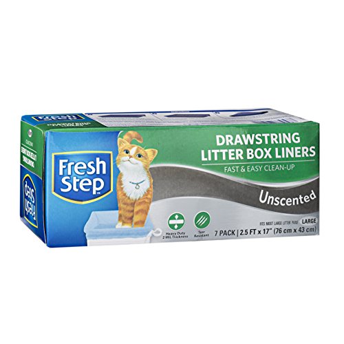 Product Cover Fresh Step Drawstring Cat Litter Box Liners, Unscented, Size Large, 30