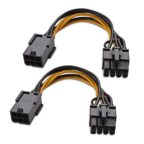 Product Cover Cable Matters 2-Pack 6 Pin to 8 Pin PCIe Adapter Power Cable - 4 Inches