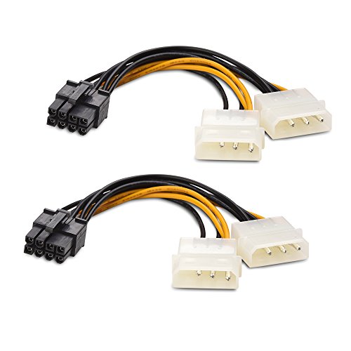 Product Cover Cable Matters 2-Pack 8-Pin PCIe to Molex (2X) Power Cable 4 Inches