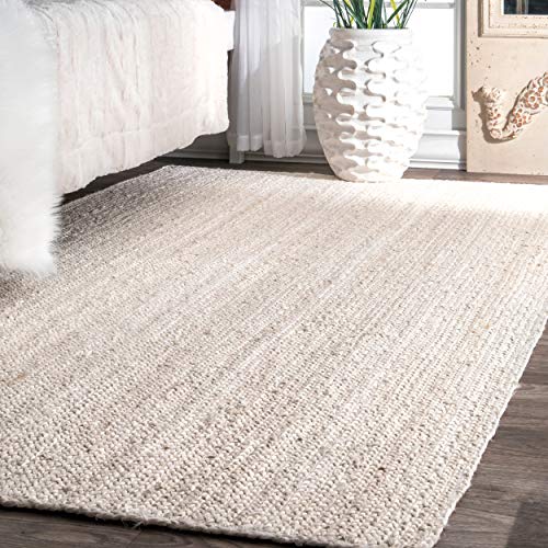 Product Cover nuLOOM Rigo Hand Woven Jute Rug, 6' Round, Off-white