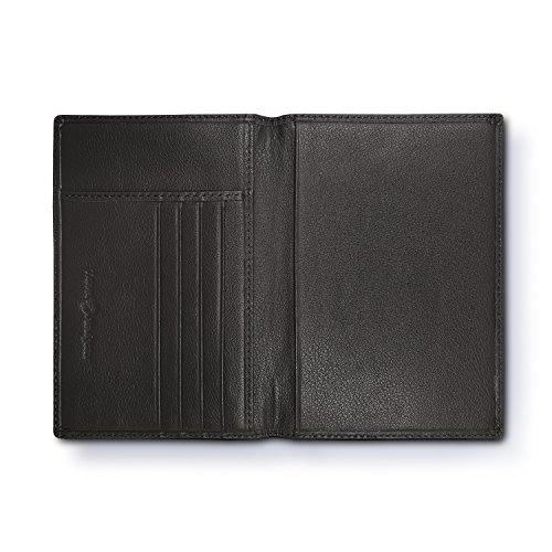 Product Cover RFID Blocking Folding Leather Passport Holder Wallet For Men and Women - Black