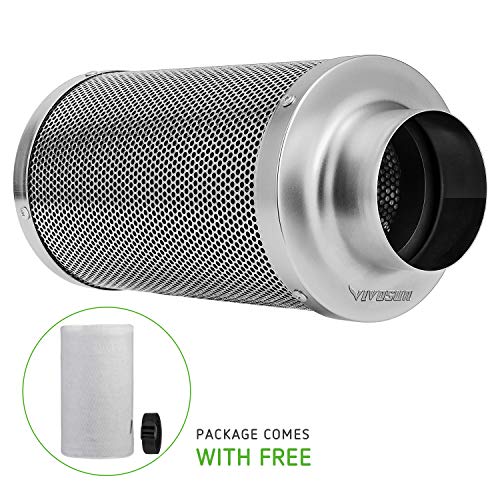 Product Cover VIVOSUN 4 Inch Air Carbon Filter Odor Control with Australia Virgin Charcoal for Inline Fan Pre-filter Included