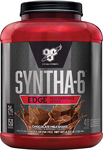 Product Cover BSN SYNTHA-6 EDGE Protein Powder, with Hydrolyzed Whey, Micellar Casein, Milk Protein Isolate, Low Sugar, 24g Protein, Chocolate Milkshake, 48 Servings