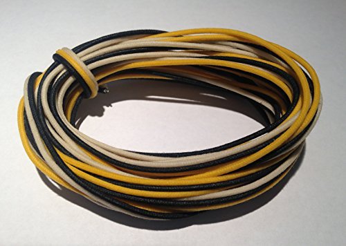 Product Cover 30 Feet (10-white/10-black/10-yellow) Gavitt Cloth-covered Pre-tinned 7-strand Pushback 22awg Vintage-style Guitar Wire