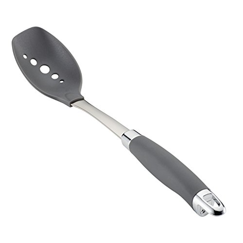 Product Cover Anolon 46284 SureGrip Dishwasher Safe Nonstick Mini Spoon/Soup Kitchen Tools, 13.25 Inch, Gray