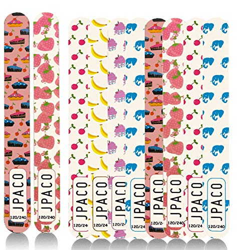 Product Cover 12 PCS Professional Girly Nail Files - 120/240 Grit Size
