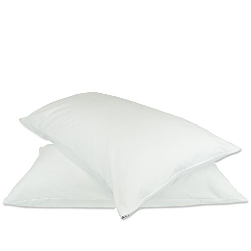 Product Cover BC BARE COTTON Luxury Hotel Collection Plain Pillow Protectors - Zipper - King Size - White - Set of 2