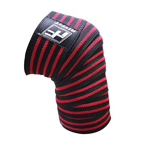 Product Cover RitFit Knee Wraps (Pair) - Ideal for Squats, Powerlifting, Weightlifting, Cross Training WODs - Compression & Elastic Support - for Men & Women - Bonus Carry Case