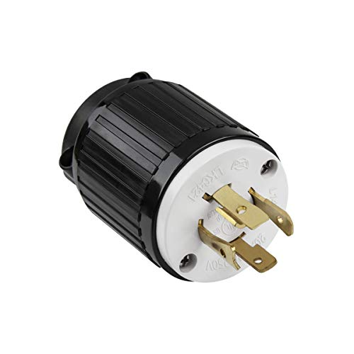 Product Cover ENERLITES Industrial Grade 20A 125/250V Locking Plug, NEMA L14-20P, 3P, 4W, 66421-BK, Black