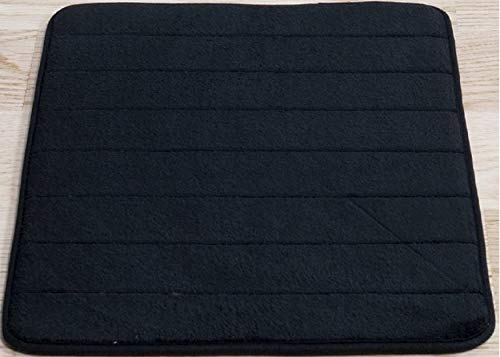 Product Cover Black Memory Foam Bath Mat-Incredibly Soft and Absorbent Rug, Cozy Velvet Non-Slip Mats Use for Kitchen or Bathroom (17 Inch x 24 Inch, Black)