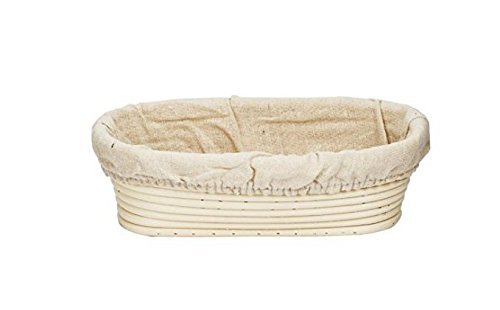 Product Cover Forsun 1pcs Oval Shaped 8.6 Banneton Brotform Bread Dough Proofing Rising Rattan Basket & Liner Combo by FORSUN