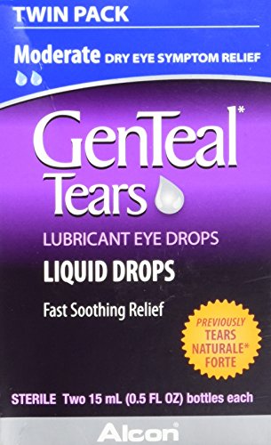 Product Cover GenTeal Tears Lubricant Eye Drops, Moderate Liquid Drops, Twin Pack (Each 2 Count of 0.5 Fl Oz) 1 Fl Oz