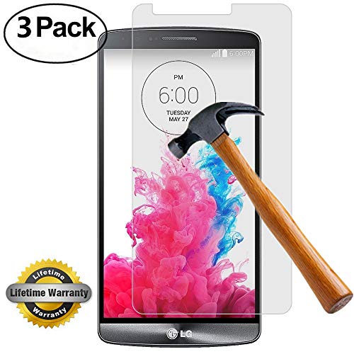 Product Cover LG G3 Screen Protector, SOOYO(TM) Premium Tempered Glass Screen Protector (2.5D Round Edge/99% Clarity/Shatter-Proof/Bubble Free) for LG G3 [Lifetime Warranty]-[3Pack]