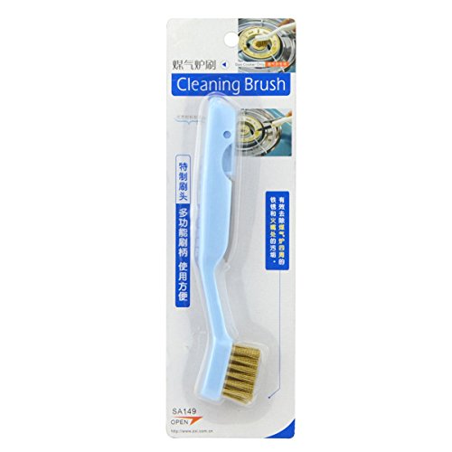 Product Cover YXQ Brass Wire Brush Cleaner for Stove Gas Range Kitchen with Small Knife Scraper (Blue)