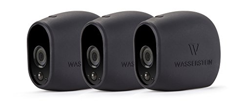 Product Cover 3 x Silicone Skins for Compatible with Arlo HD Smart Security - 100% Wire-Free Cameras - by Wasserstein (Black)