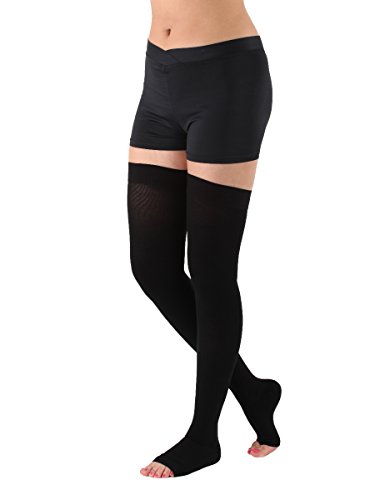 Product Cover Absolute Support Thigh High Compression Stockings Silicone Border, Black - 3XL