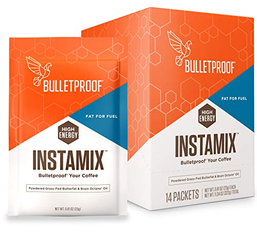 Product Cover Bulletproof Coffee InstaMix Creamer, Includes Grass Fed Ghee and Brain Octane Powder, Keto Diet Friendly, Instant Energy 14 Packets