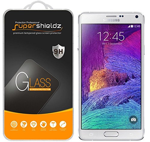 Product Cover (2 Pack) Supershieldz for Samsung Galaxy Note 4 Tempered Glass Screen Protector, Anti Scratch, Bubble Free