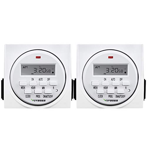 Product Cover VIVOSUN 2-PACK 7 Day Programmable Digital Timer Switch with 2 Outlets - Accurate & Stable, UL Listed