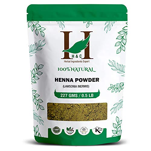 Product Cover H&C 100% Natural and Pure Herbal Henna Powder/Lawsonia Inermis (Organically Grown) 227 gms (1/2 LB) for Hair Care | Hair Color | No PPD no chemicals, no parabens