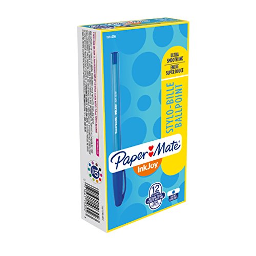 Product Cover Paper Mate InkJoy 100ST Ballpoint Pens, Medium Point, Blue, Box of 12 (1951256)