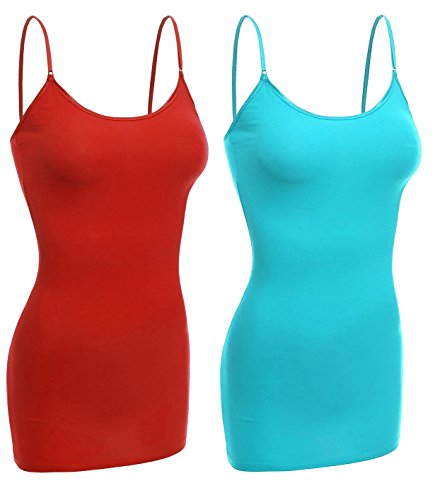 Product Cover Emmalise Women Camisole Built in Bra Wireless Fabric Support Long Layering Cami