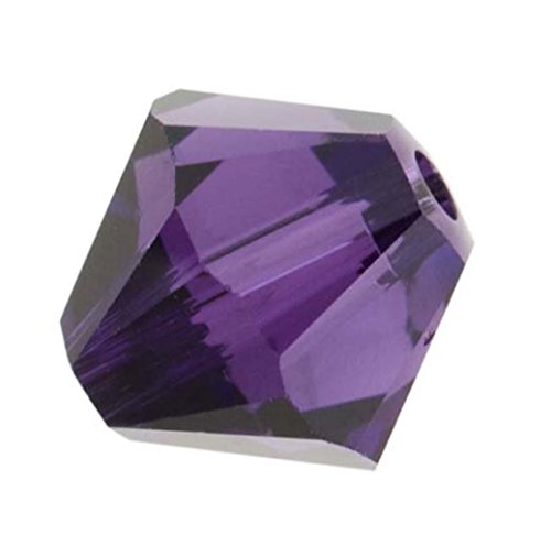 Product Cover 100pcs Preciosa 3mm Small Bicone Crystal Beads Purple Velvet Compatible with Swarovski Crystals 5301/5328 Pre-B327