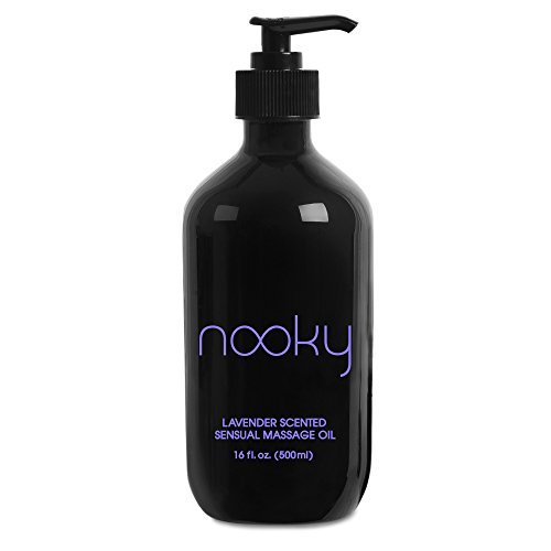 Product Cover Nooky Lavender Massage Oil. With Essential & Jojoba Oils for Therapeutic Massaging 16oz