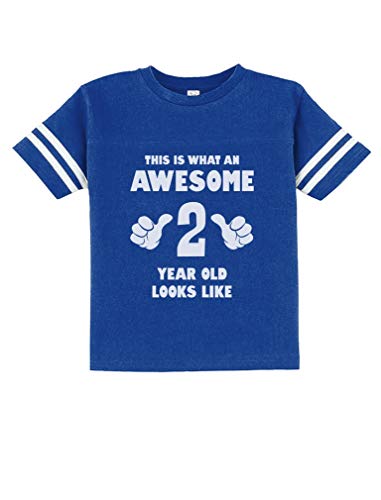 Product Cover This is What an Awesome 2 Year Old Looks Like Funny Toddler Jersey T-Shirt 3T Blue