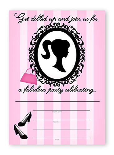 Product Cover POP parties Glamour Girl Party Large Invitations - 10 Invitations + 10 Envelopes