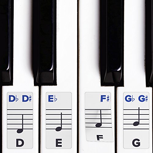 Product Cover Piano Stickers for Keys - Removable w/Double Layer Coating for 49/61 / 76/88 Keyboards