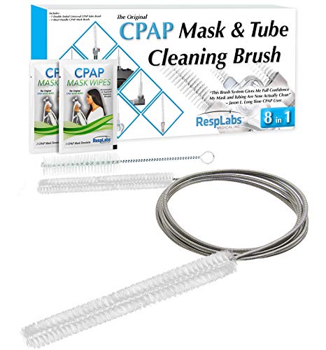 Product Cover RespLabs CPAP Tube Cleaning Brush - The [8 in 1] System for Every CPAP Hose Type: Standard, Slim Line And Heated Tubing