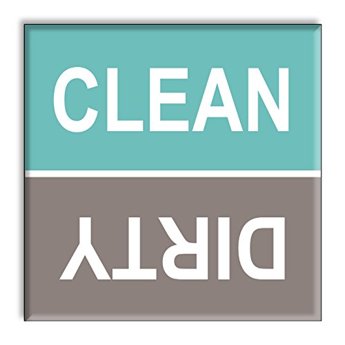 Product Cover Guajolote Prints Clean Dirty Dishwasher Magnet Sign Indicator - Turquoise and Gray Beach Colors Style