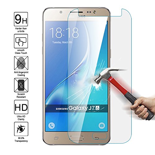 Product Cover Galaxy J7 2016 Edition Tempered Glass Screen Protector,Kmall 0.26mm 2.5D HD Clear Oleophobic Coating Screen Film Cover For Samsung Galaxy J7 J710 9H Hardness Anti Scratch Fingerprint & water resistant