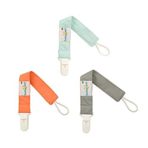 Product Cover Babygoal Pacifier Clips Solid Color, 3 Pack Pacifier Holder for Boys and Girls Fits All Pacifiers & Baby Teething Toys and Baby Shower Gift PS01