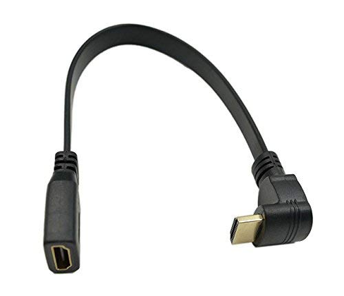 Product Cover Lemeng 1FT Flat Slim High Speed HDMI Extension Cable A Female to 90 Degree Down Angle A Male Cord