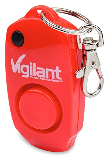 Product Cover Vigilant 130dB Personal Alarm - Backup Whistle - Button Activated with Hidden Off Button - Bag Purse Key Chain Keyring Clip - Batteries Included - for Men Women Kids Students