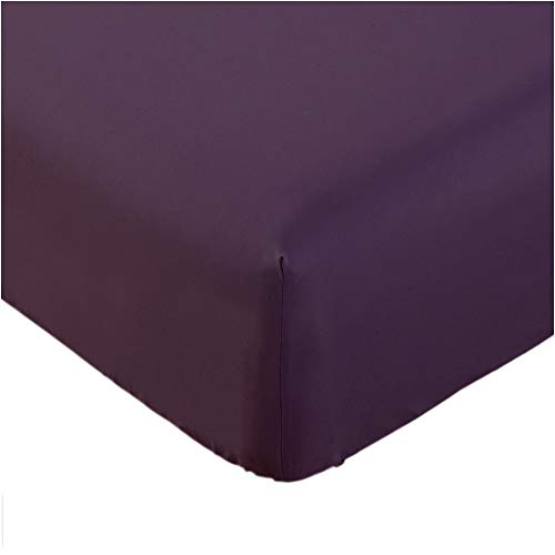 Product Cover Mellanni Fitted Sheet Twin Purple - Brushed Microfiber 1800 Bedding - Wrinkle, Fade, Stain Resistant - Hypoallergenic - 1 Fitted Sheet Only (Twin, Purple)