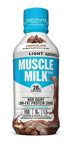 Product Cover Muscle Milk Muscle Milk Light Protein Shake, Chocolate, 28g Protein, 17 FL OZ, 12 Count