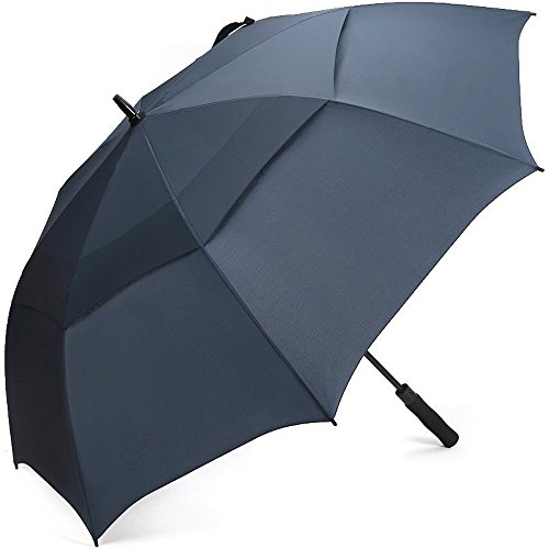 Product Cover G4Free Large Oversized Golf Umbrella Double Canopy Navy Blue Windproof Waterproof Automatic Open Travel Umbrellas (Dark Blue)