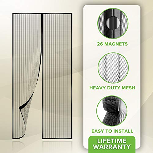Product Cover Flux Phenom Reinforced Magnetic Screen Door, Fits Door Up To 38 x 82-Inch