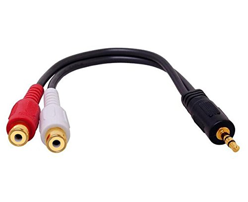 Product Cover Adecco LLC 3.5mm Gold 1/8 Stereo Mini Jack Male to 2 Female RCA Adapter Audio (Male to 2 Female)